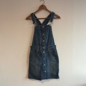 Denim Button-Front Overall Dress